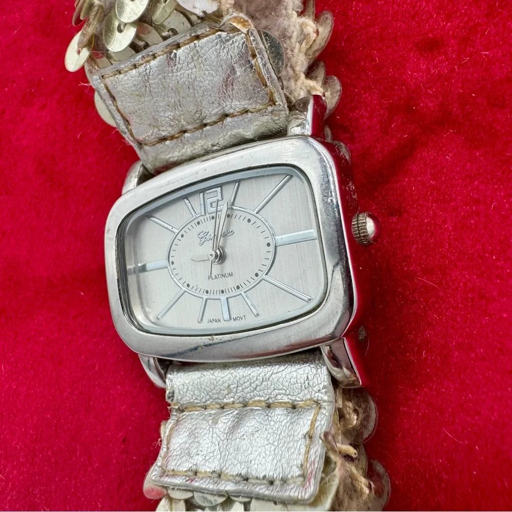 Geneva Platinum Silver Sequin‎ Watch